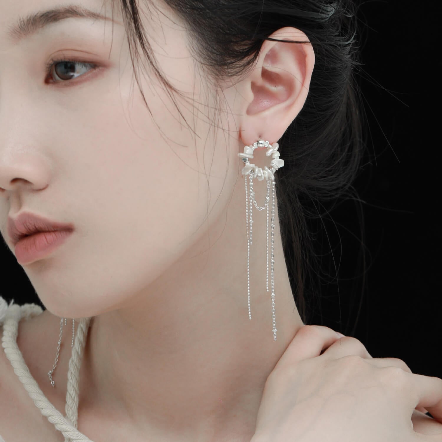 Baroque Pearl Delight Luxurious Tassel Ear Earrings  Buy at KHANIE