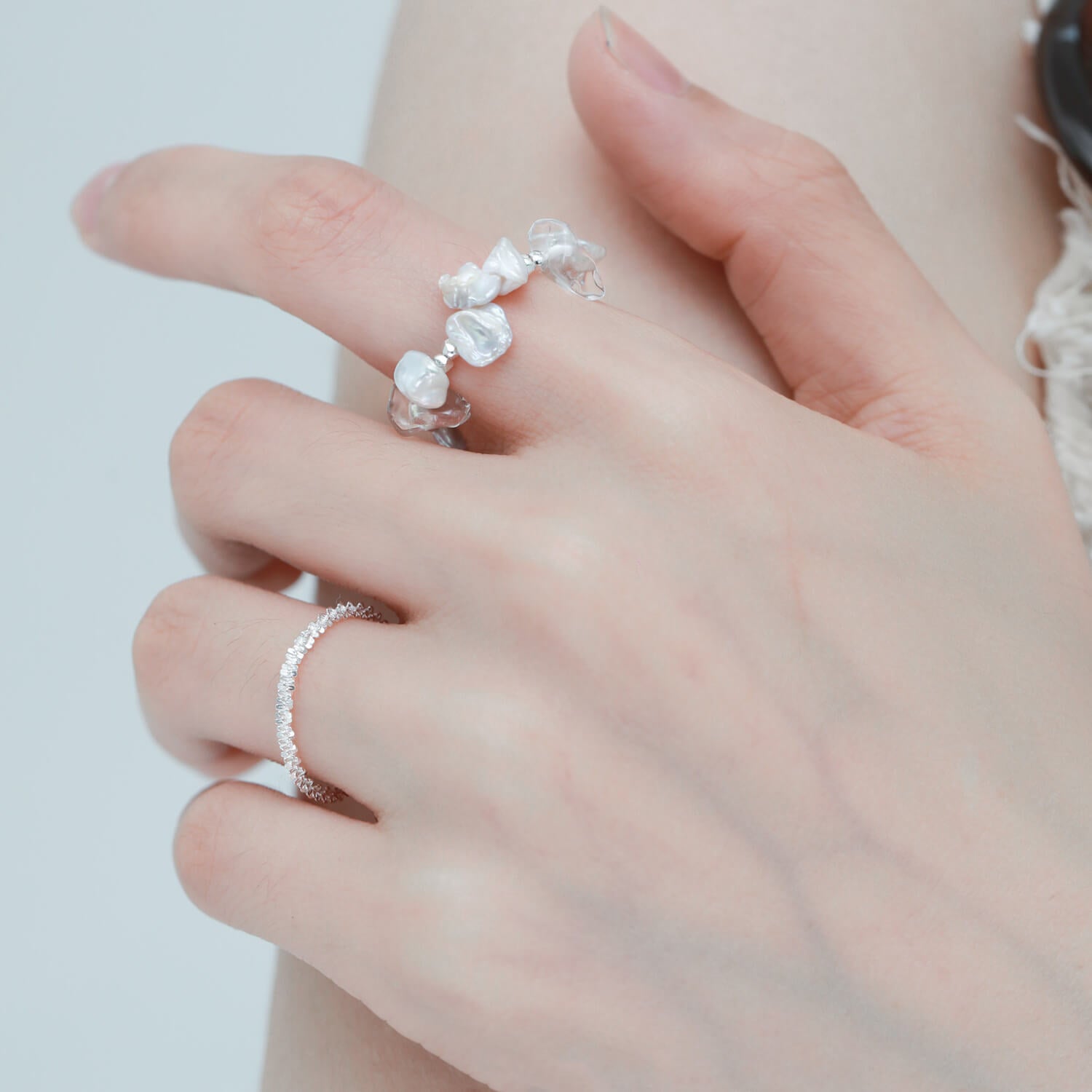 Baroque Pearl Elegance Silver Ring  Buy at KHANIE