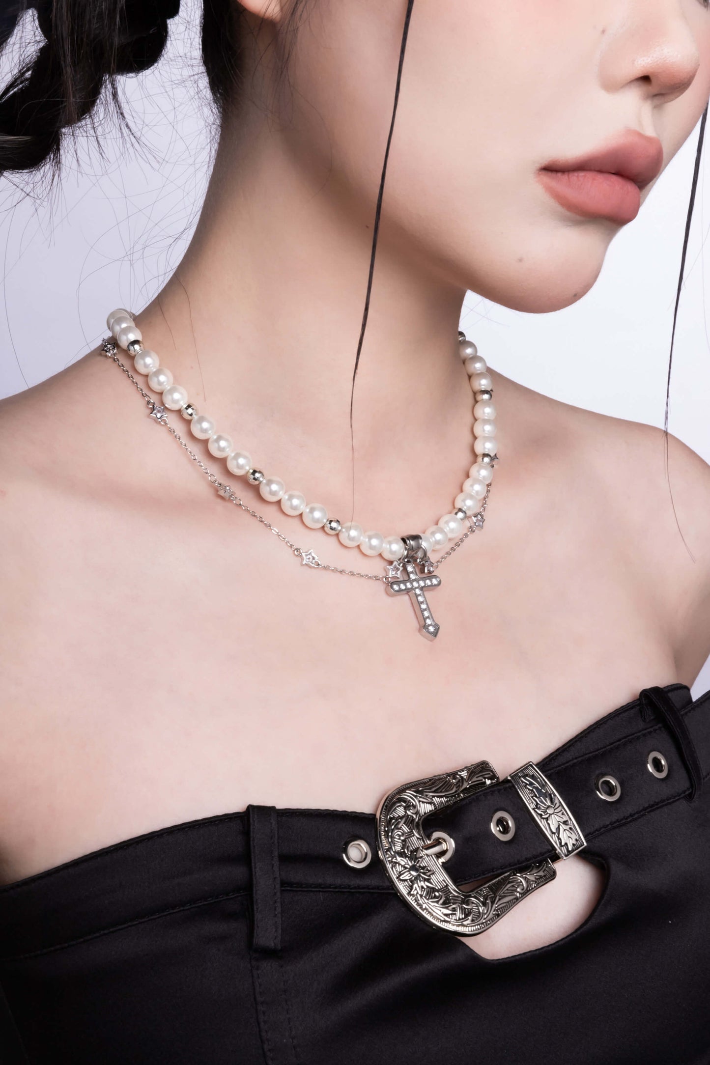 Bold and Statement-making Baroque Cross Necklace | Buy at Khanie