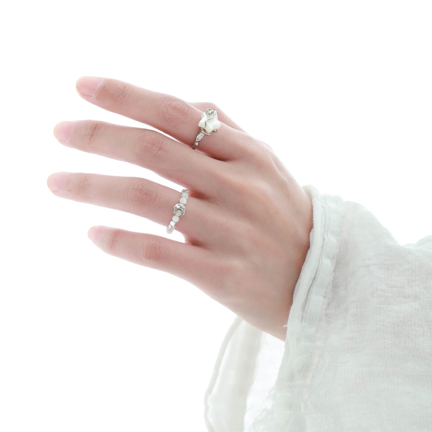 Dreamy Starlight Butterfly Shell Silver Ring  Buy at Khanie