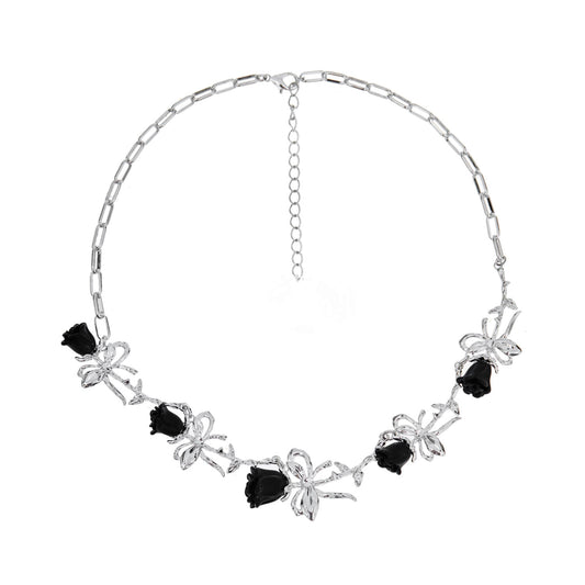Elegant Black Rose Necklace  Buy at KHANIE