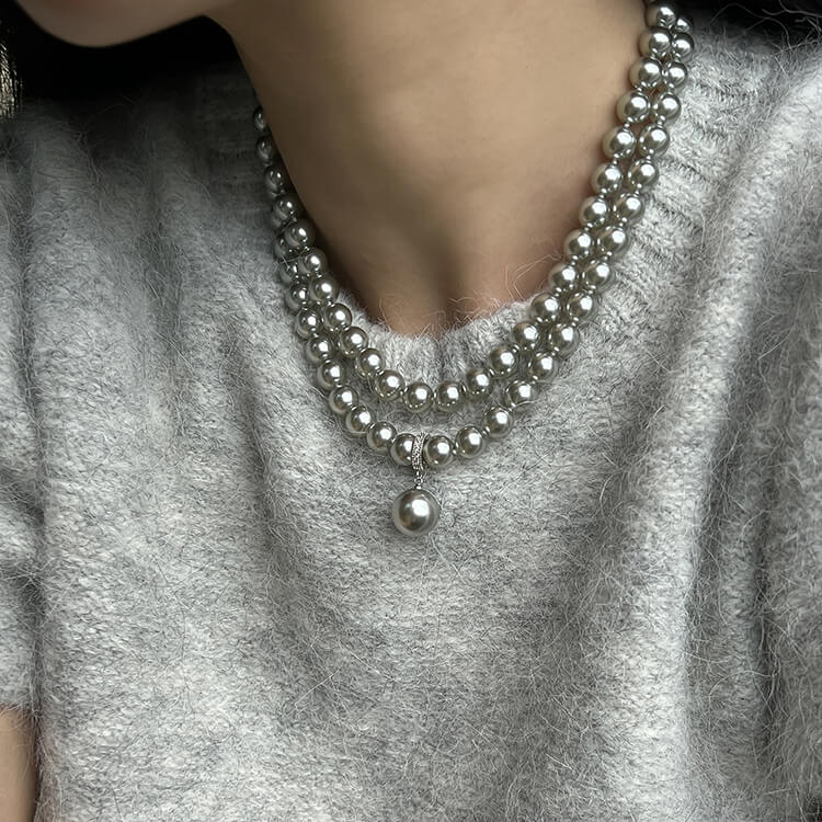Gray Glare Pearl Multi-Way Necklace  Buy at Khanie