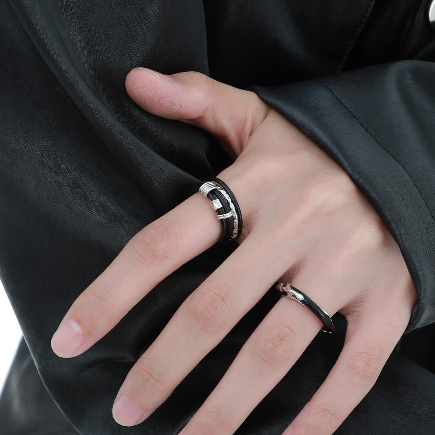  Layered Leather Rope Ring | KHANIE