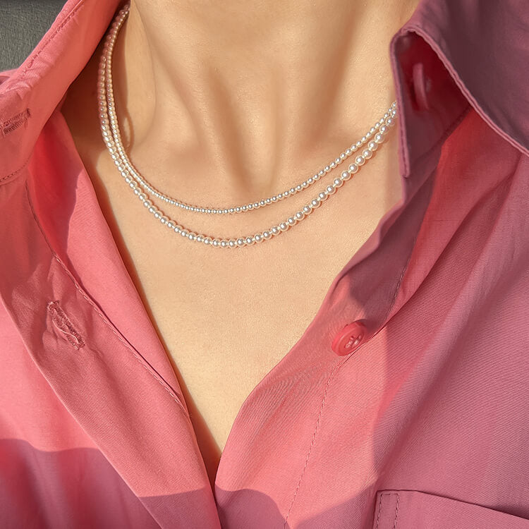 2mm pearl deals necklace