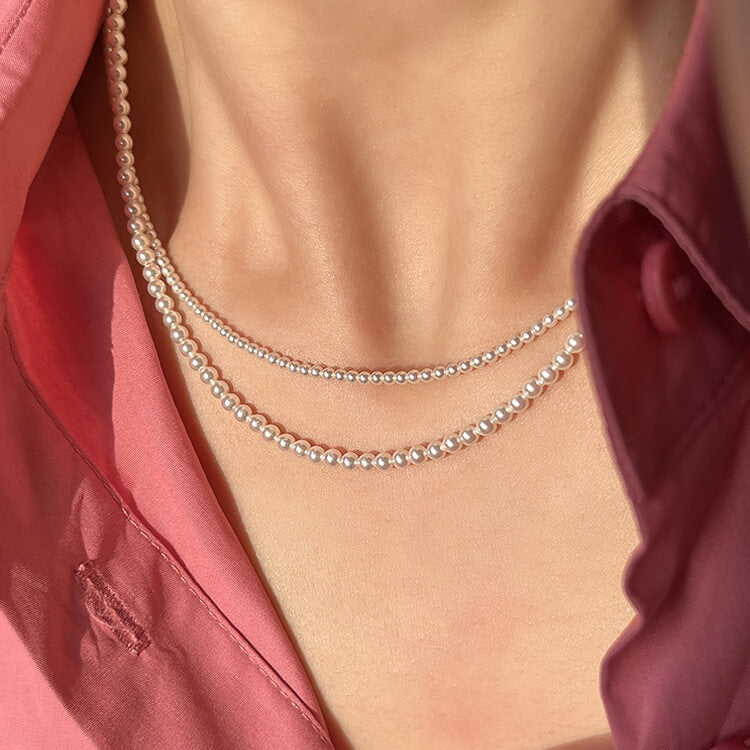 Mini pearl sale necklace