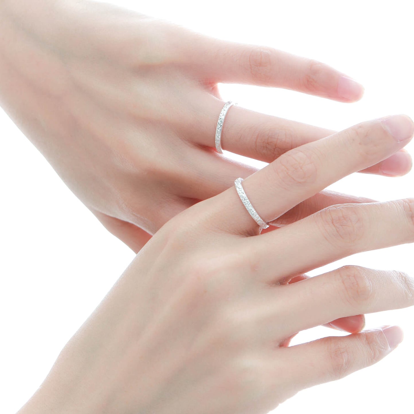 Modern Romance Silver Couple Rings  Buy at Khanie