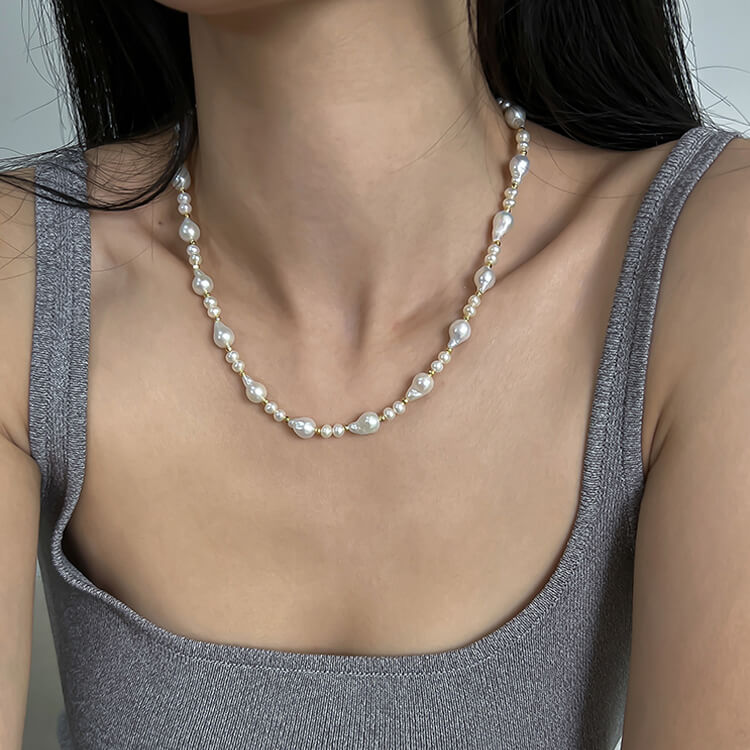 Natural Baroque Freshwater Pearl Necklace | Khanie