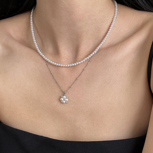Small Pearl Square Pendant Necklace  Pearl Jewelry  Khanie