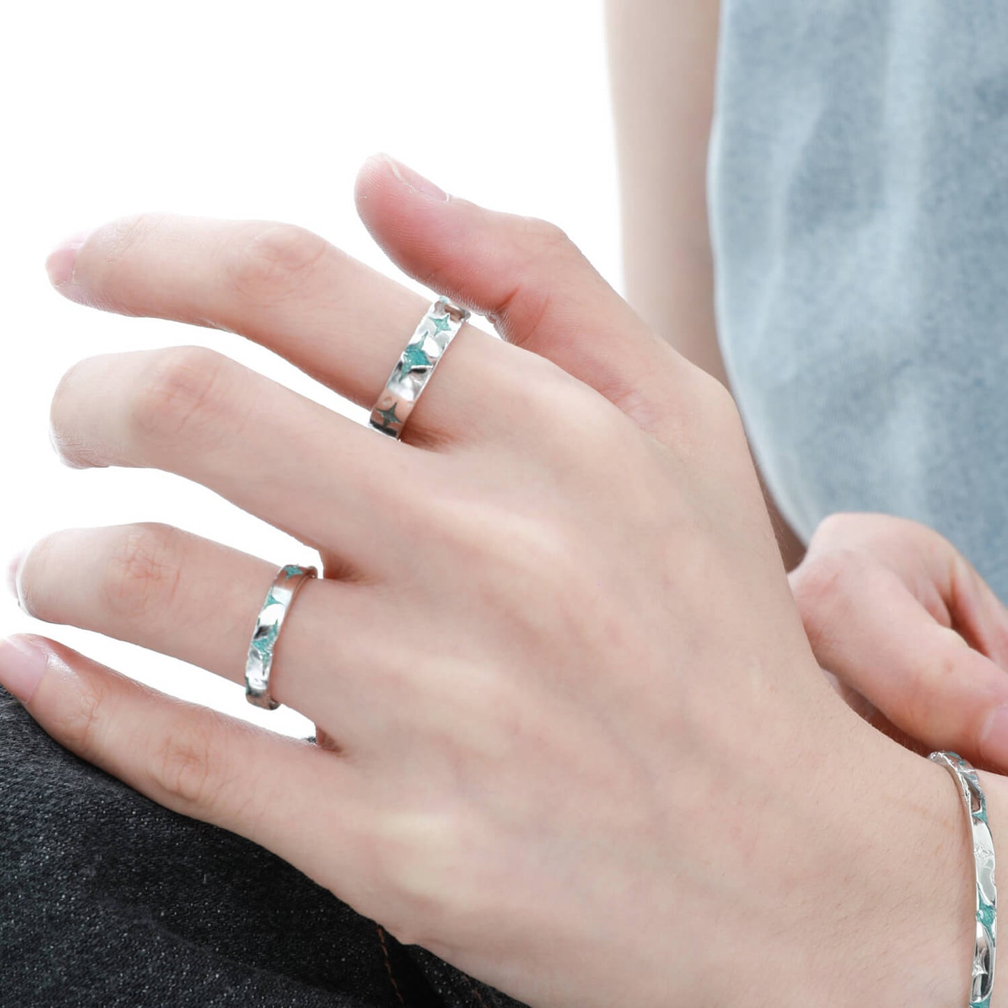 Starry Night Bestie Rings | Silver Couple Rings | KHANIE