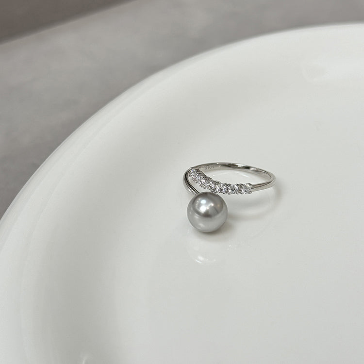 Swarovski Elegance Pearl Ring  KHANIE grey