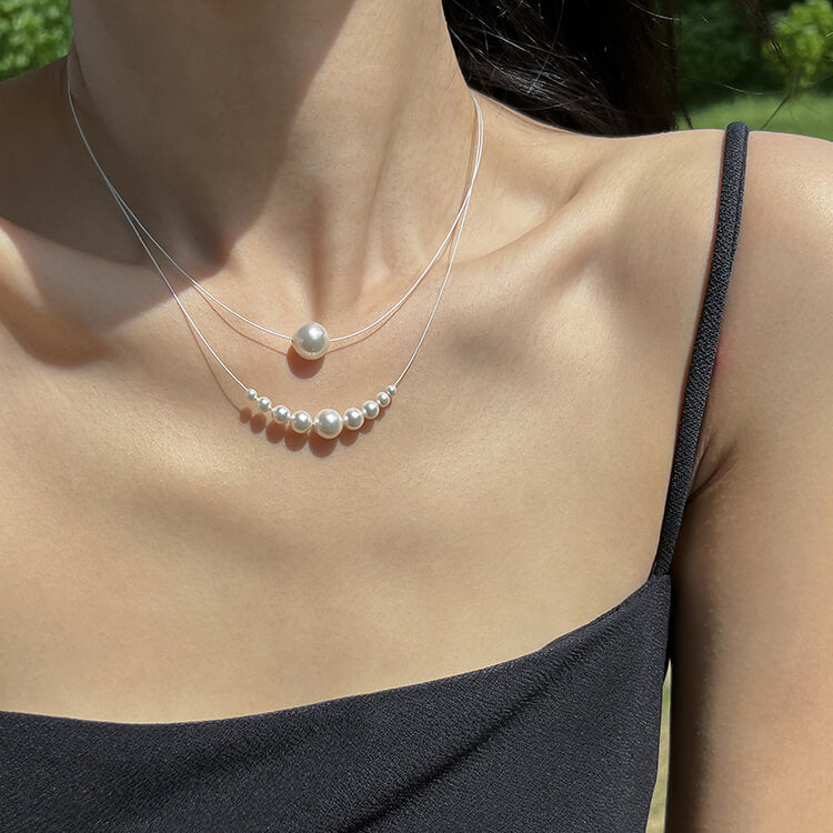Swarovski Pearls Silver Necklace Women | KHANIE
