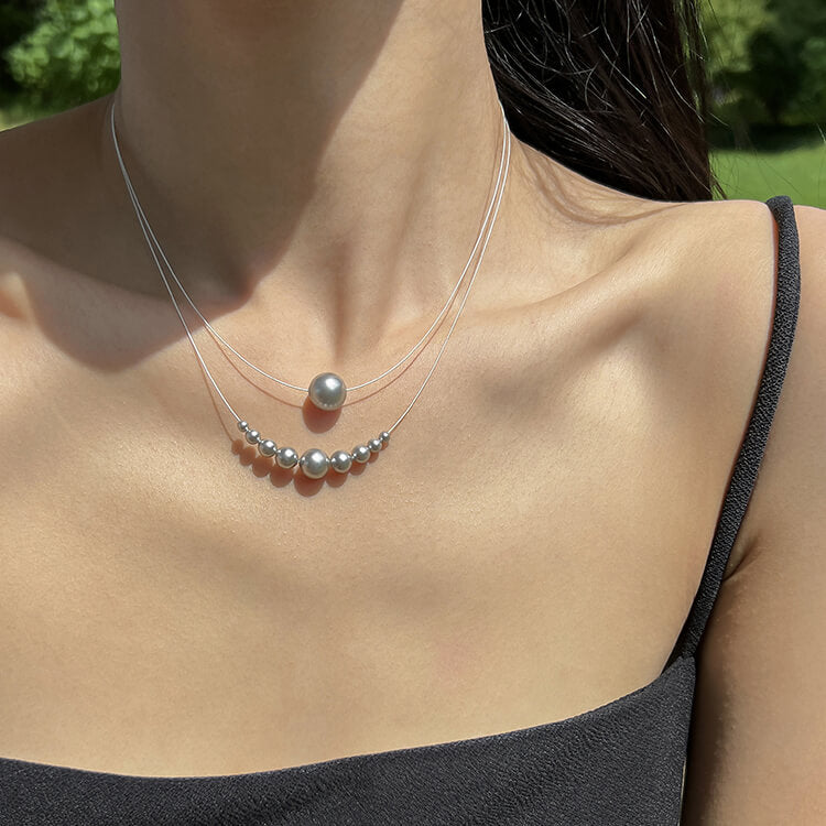 Swarovski Pearls Silver Necklace Women | KHANIE