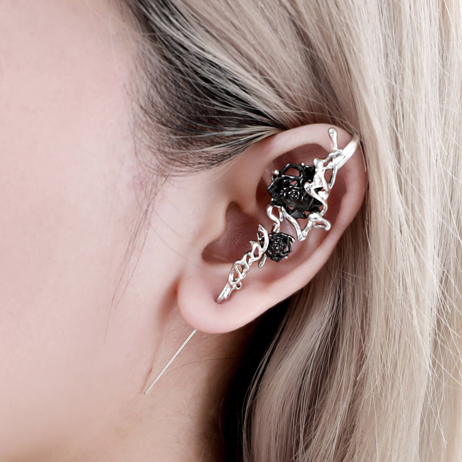 Thorny Rose Crawler Hook Earring Khanie ear wrap crawler hook earrings