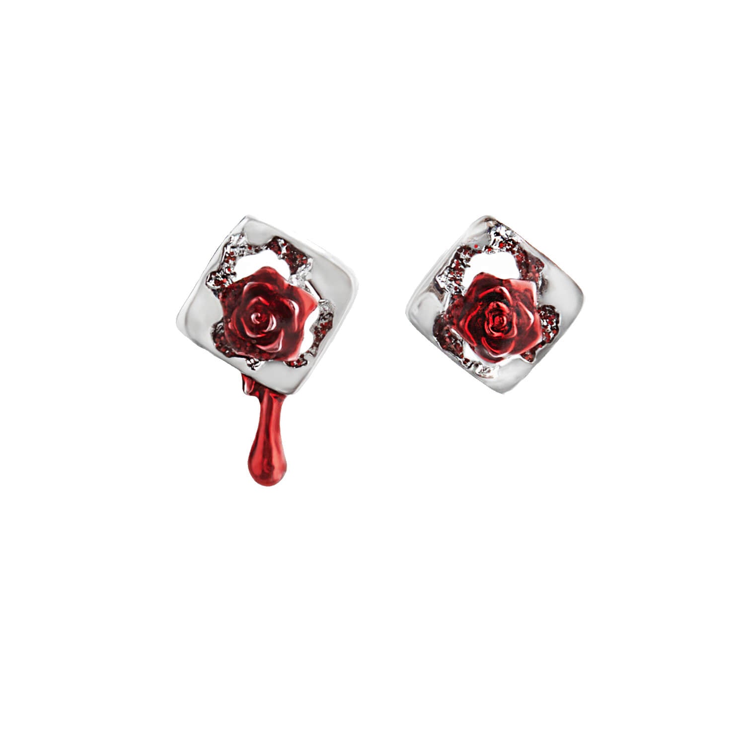 Thorny Rose Square Stud Earrings  Buy at KHANIE