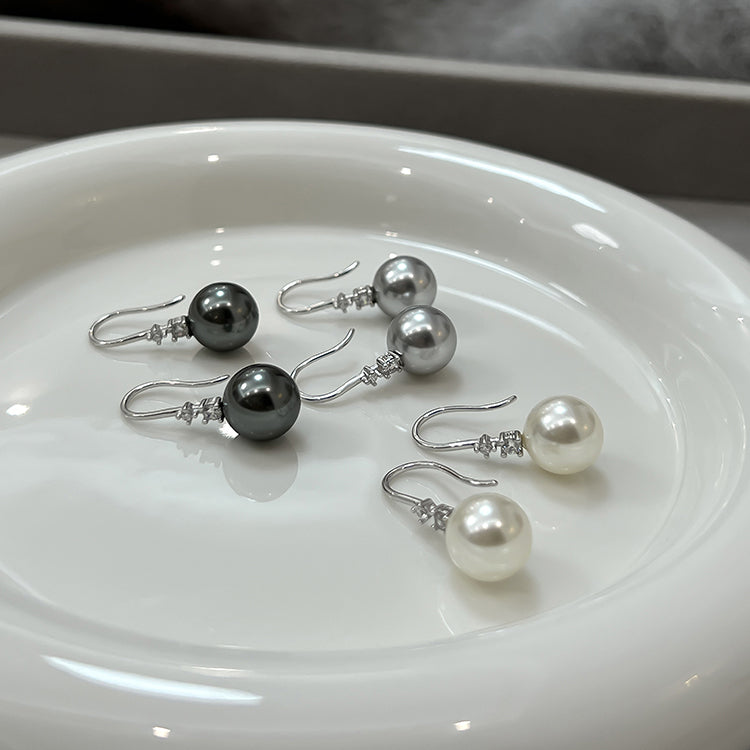 Zircon Pearl Eardrops  Pearl Earrings  KHANIE