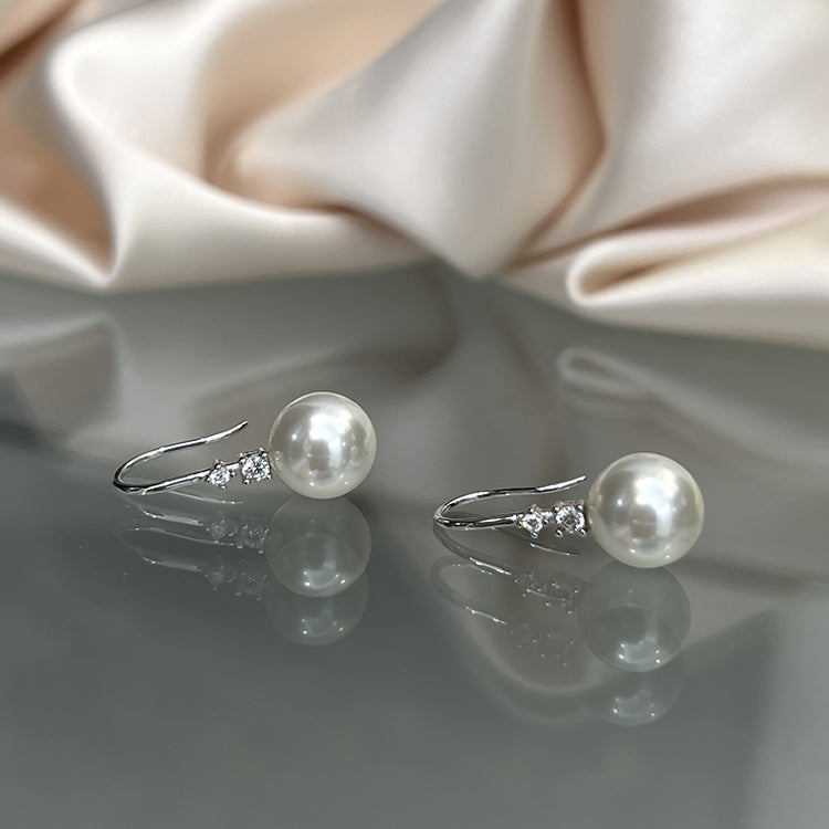 Zircon Pearl Eardrops  Pearl Earrings  KHANIE