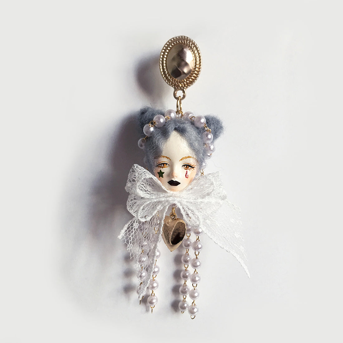 Handmade alternative doll earrings buy at khanie