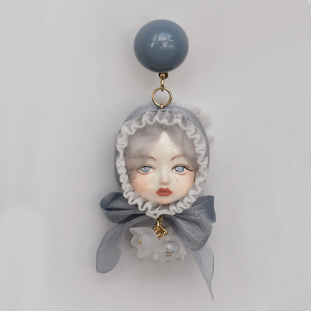 "Cinderella" Earrings Handmade Unique Clay Doll Head Earrings Buy at Khanie