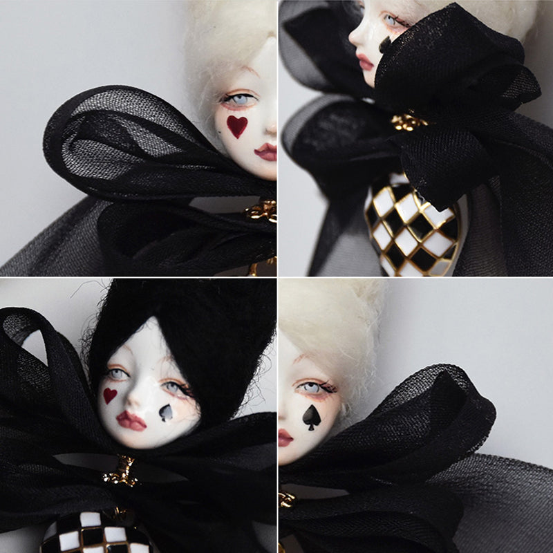 Miss Poker Face Clay Handmade Earrings Dark Glamour | Buy at Khanie
