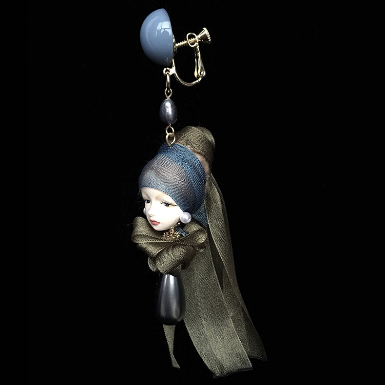 "girl with a pearl earring" handmade cute earrings buy at Khanie
