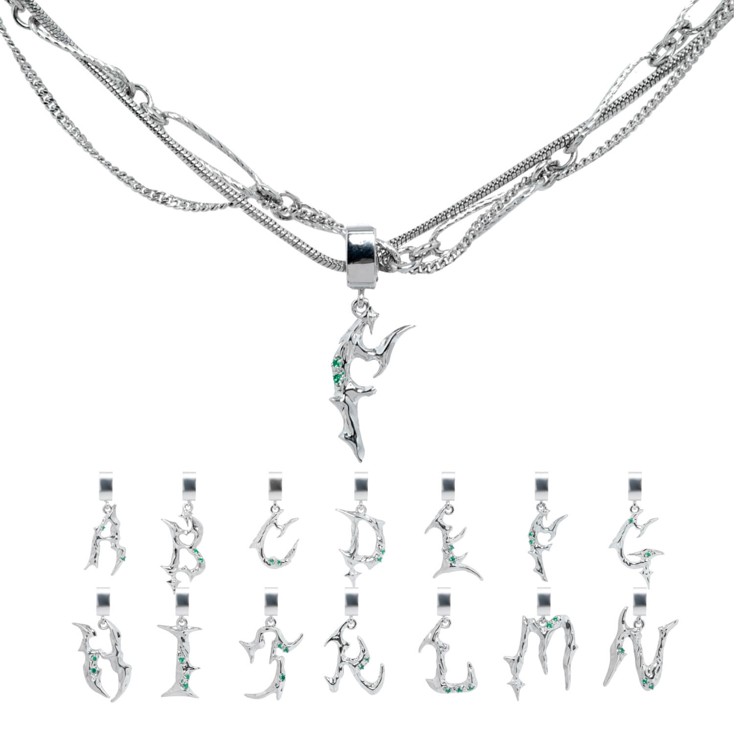 Alphabet Pendant Necklace Detachable | Buy at Khanie