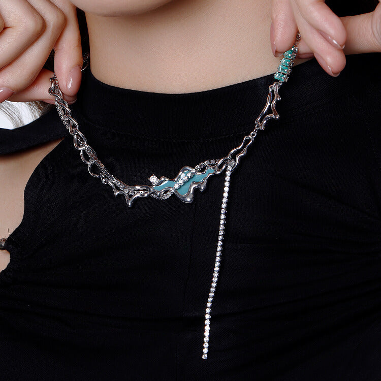 Blue Lake Layered Necklace Chain  Buy at Khanie
