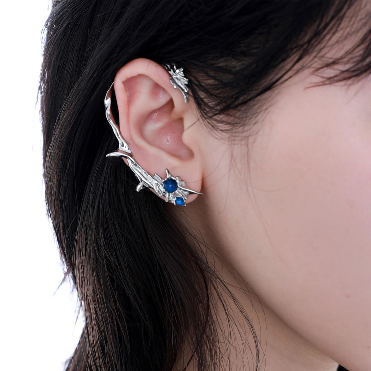 Blue Zircon Inlaid Wisdom Ear Cuffs  Buy at Khanie