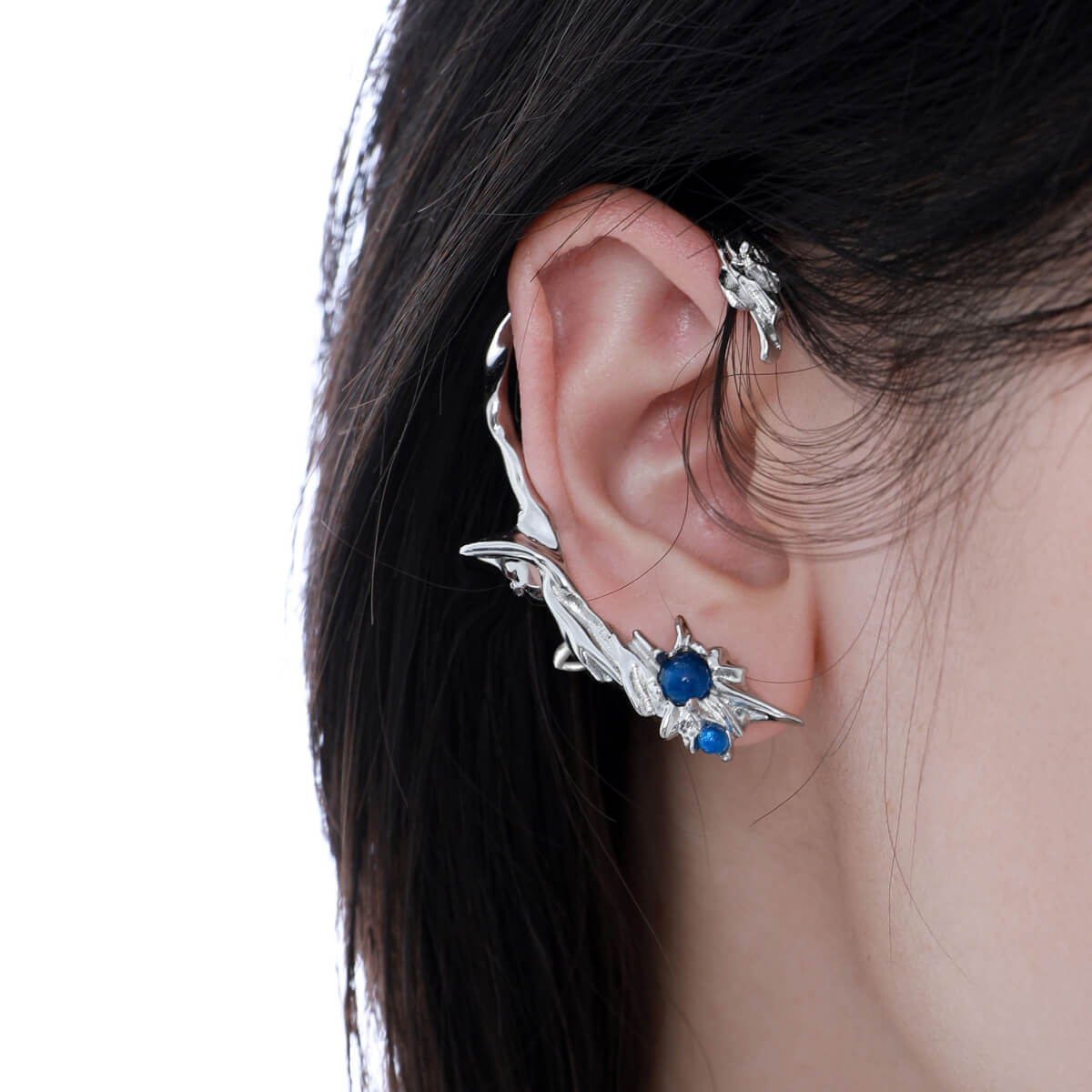 Blue Zircon Inlaid Wisdom Ear Cuffs  Buy at Khanie