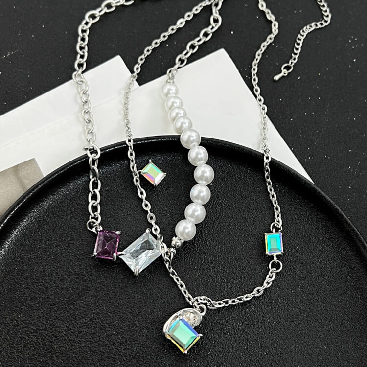Colorful Cubic Zirconia Layered Necklace  Buy 3 Pay for 2  Buy at Khanie