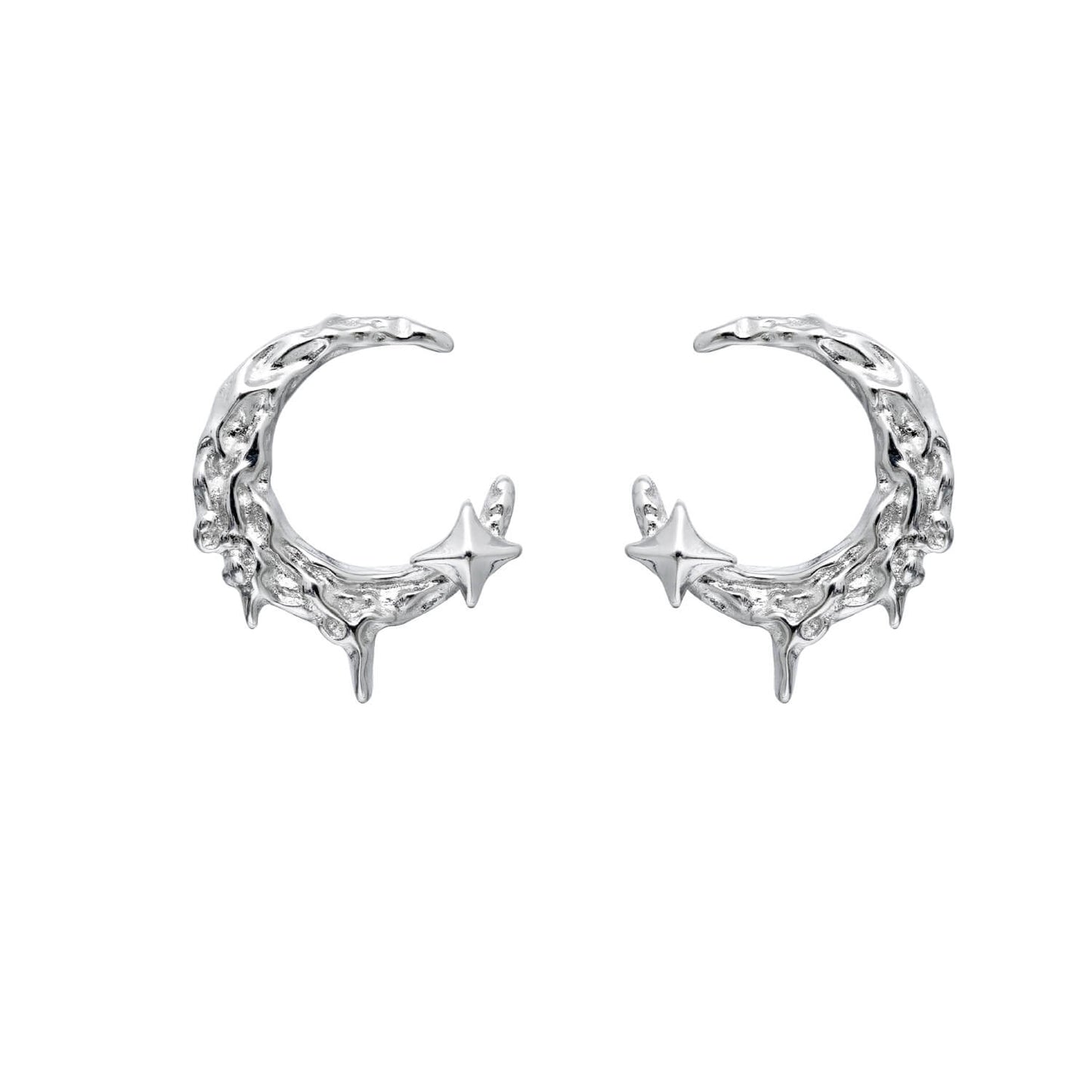 Crescent Moon Earrings Unique Ear Studs  Buy at Khanie