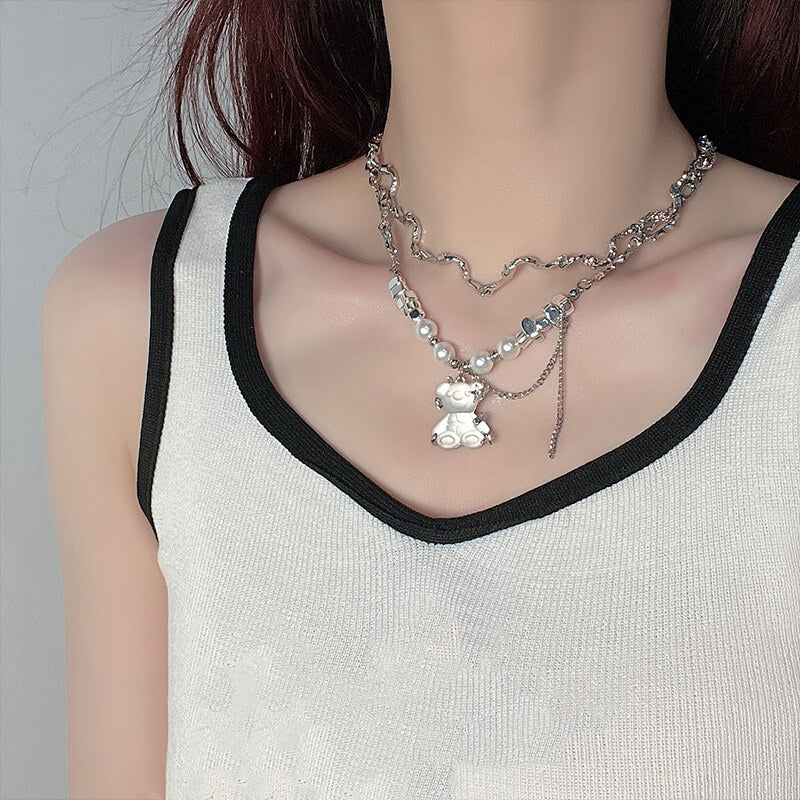 Cute Bear Clavicle Chain Trending Necklace  Buy at Khanie