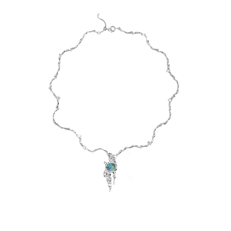 Moonstone Detachable Y2K Clavicle Chain Necklace | Buy at Khanie