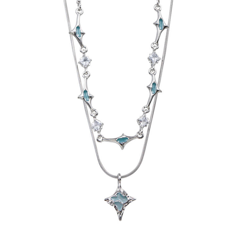 Double-layered Y2K Star Necklace  Buy 3 Pay for 2  Buy at Khanie