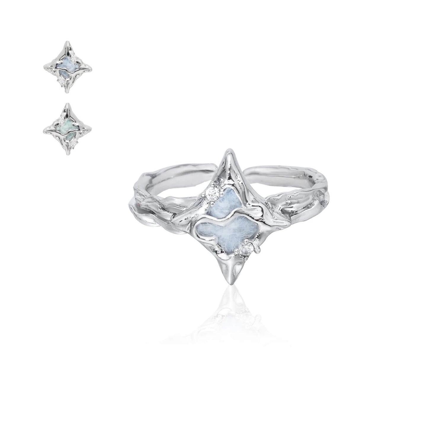 Handmade Silver Unique Star Rings Gemstone  Buy at Khanie