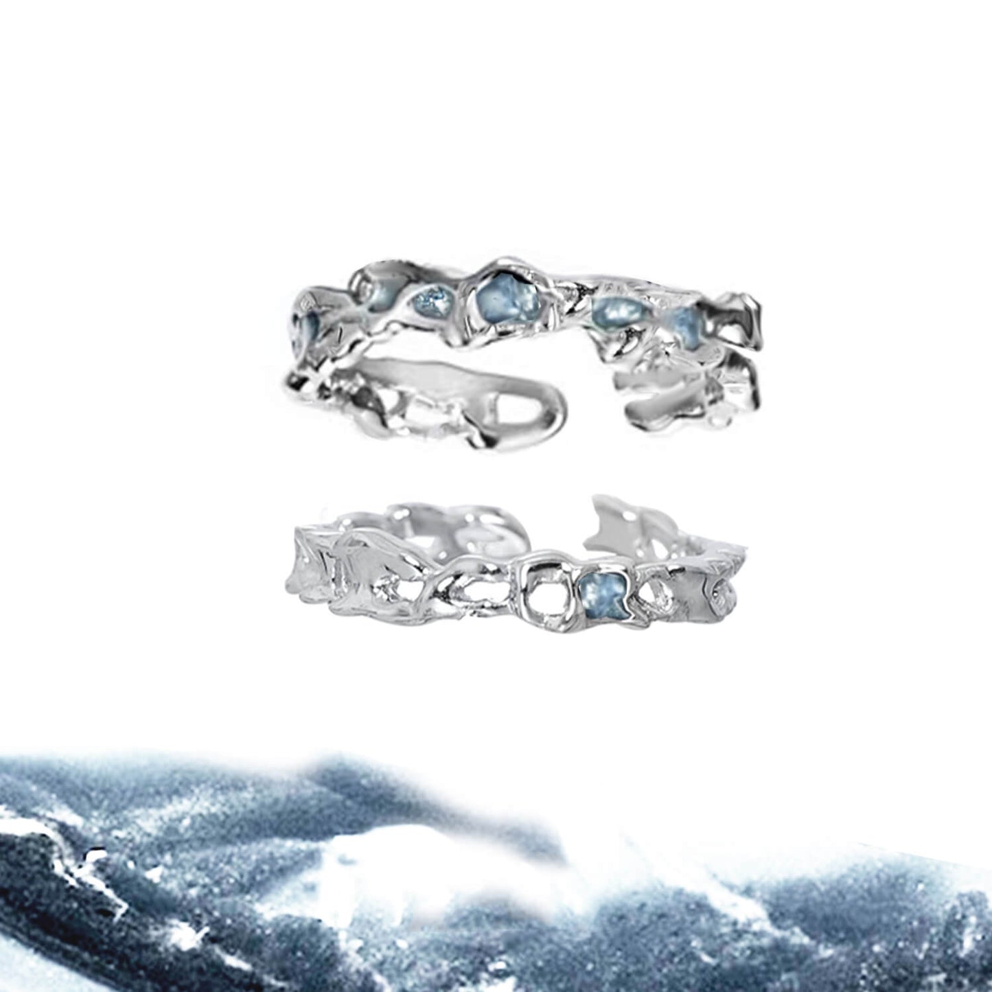 Iceberg Irregular Rings Couple Rings  Buy at Khanie