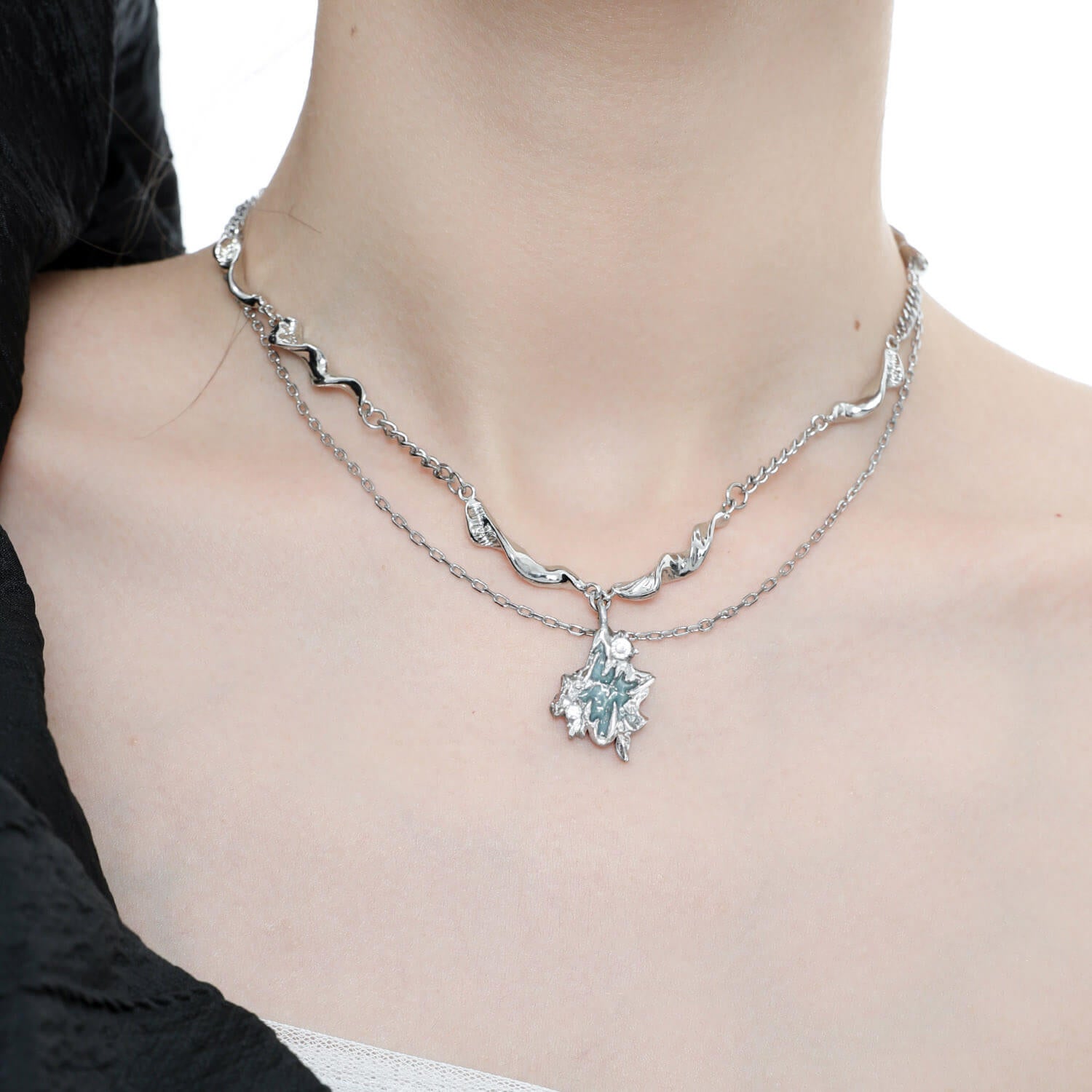 Iceberg Necklace Double Clavicle Chain  Buy at Khanie