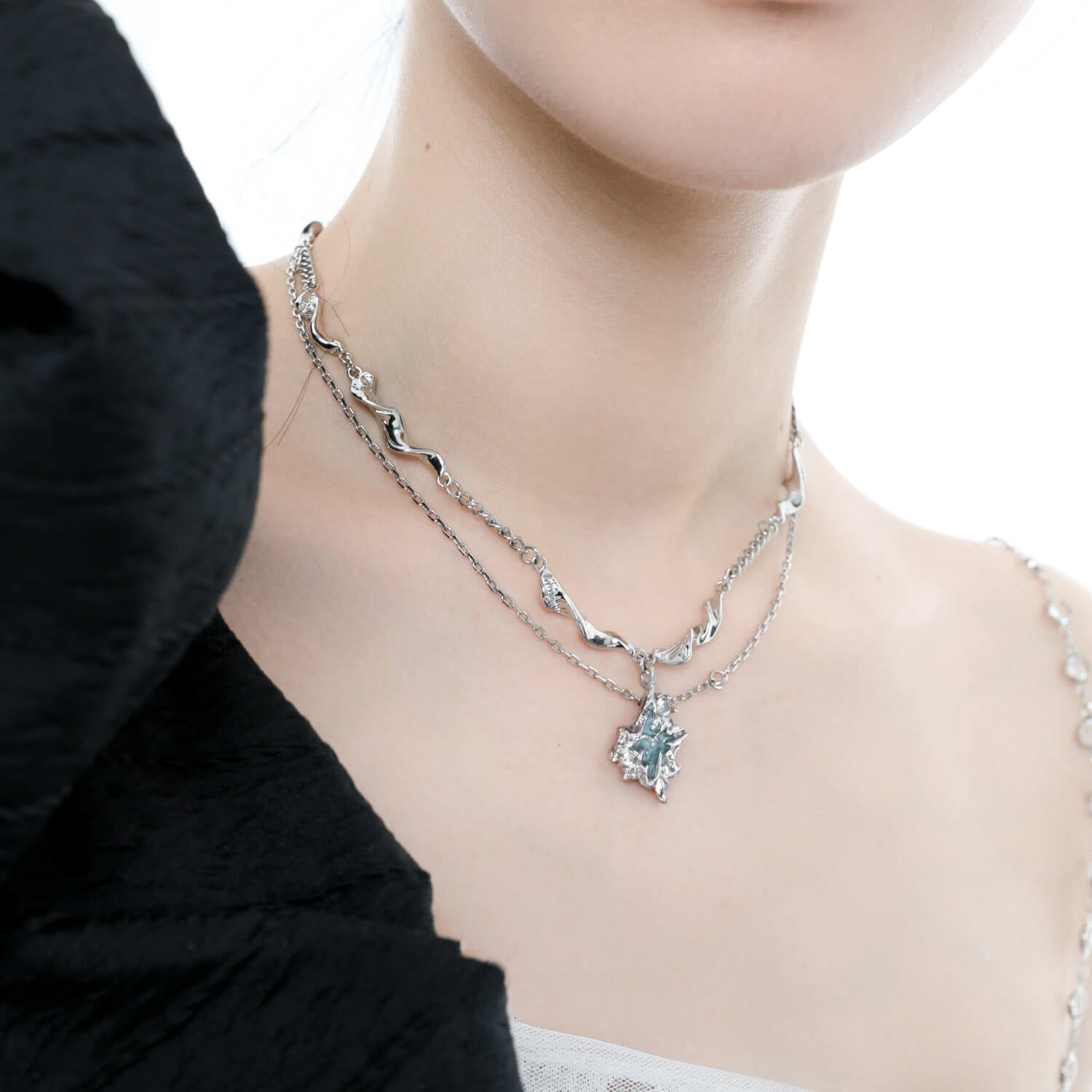 Iceberg Necklace Double Clavicle Chain  Buy at Khanie