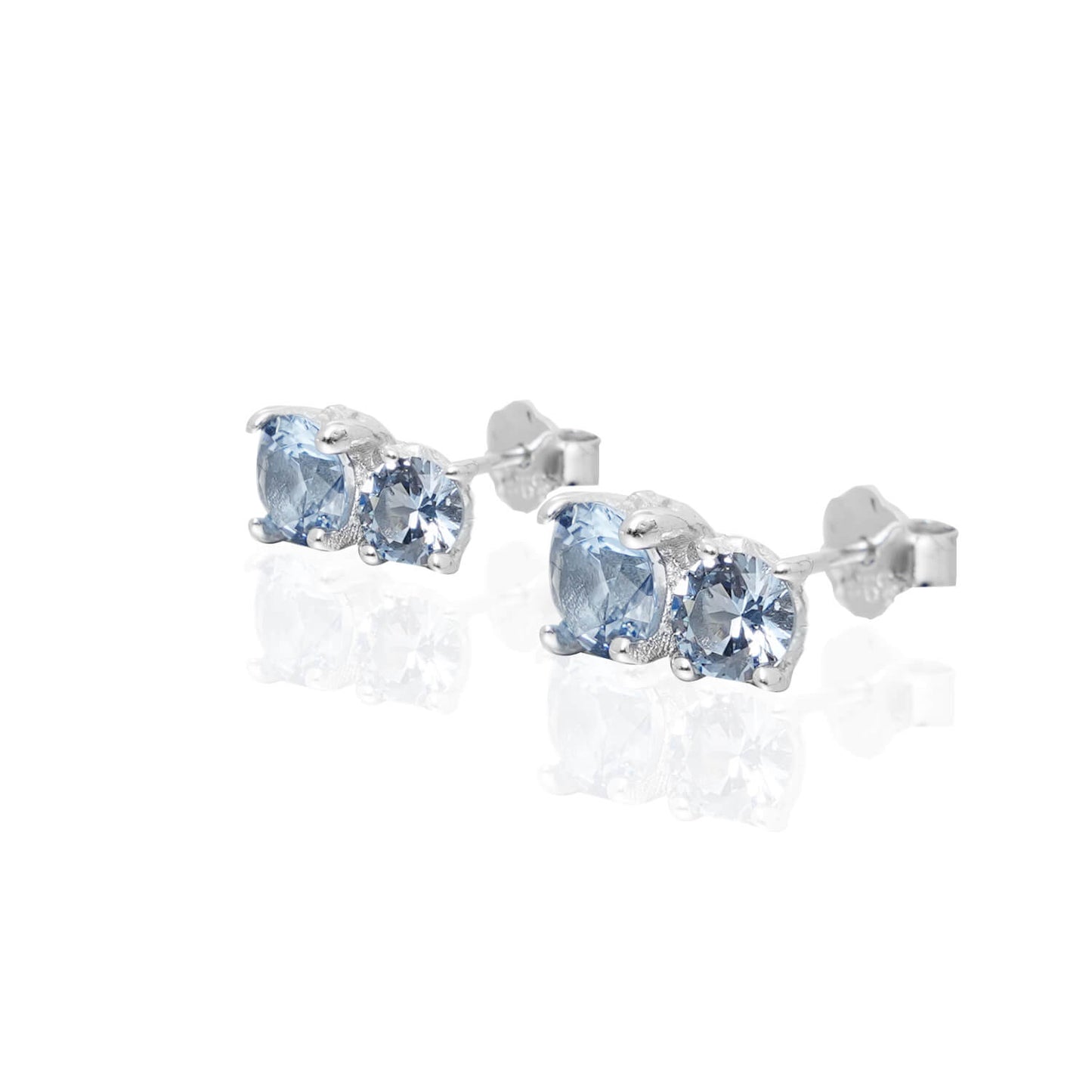 Iceberg Silver Blue Gemstone Stud Earrings  Buy at Khanie