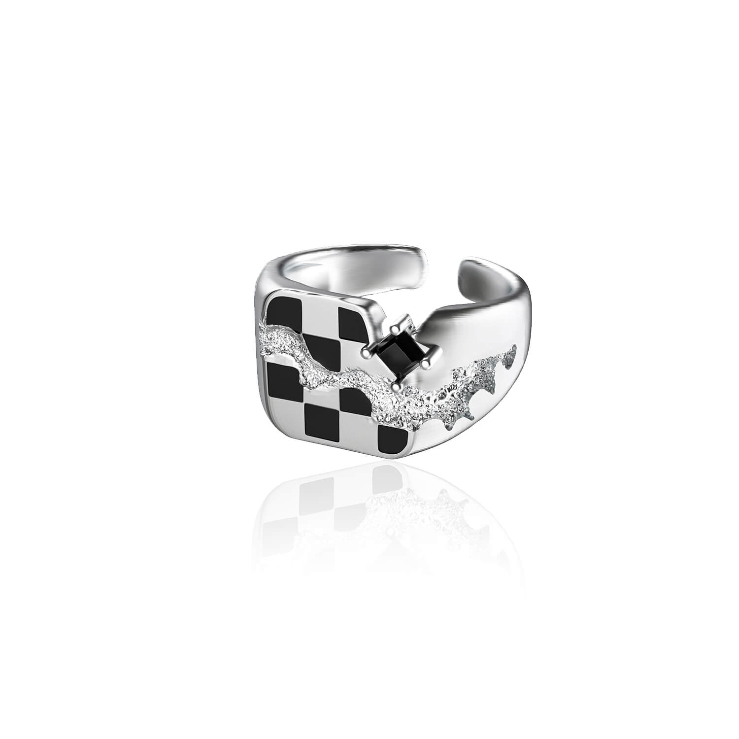 Irregular Checkerboard Rings | Buy at Khanie