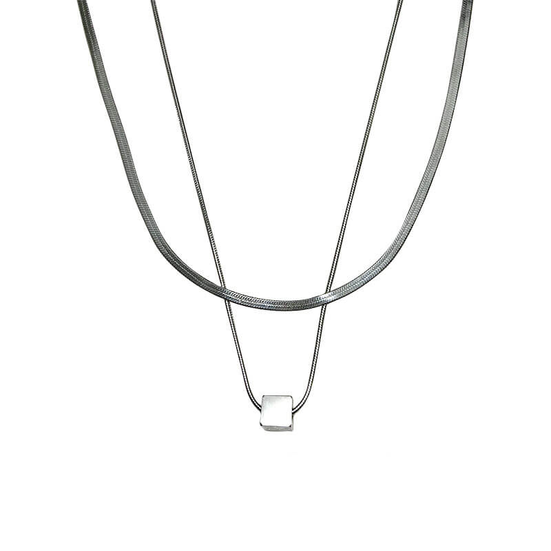 Layered Snake Chain Simple Necklace  Buy at Khanie