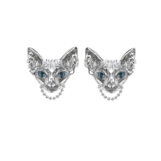 Miaowing Genderless Earrings Dark Cat  Buy at Khanie