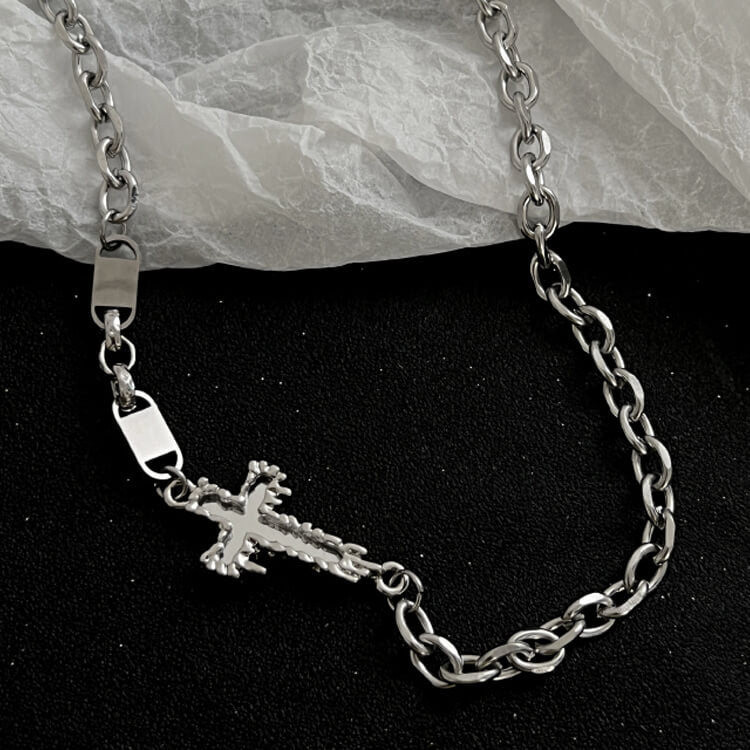 Mirror Cross Necklace  Buy at Khanie