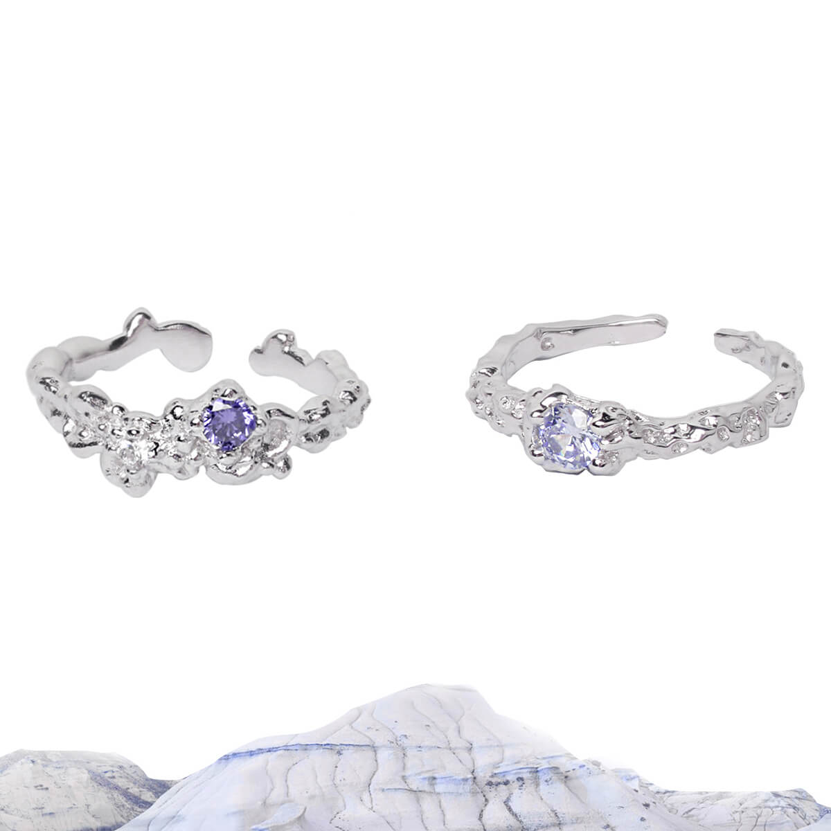 Purple Zircon Rings Genderless Jewelry | Buy at Khanie