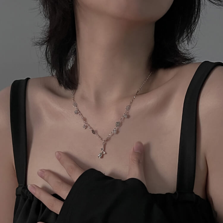 Rose Necklace Clavicle Chain  Buy at Khanie