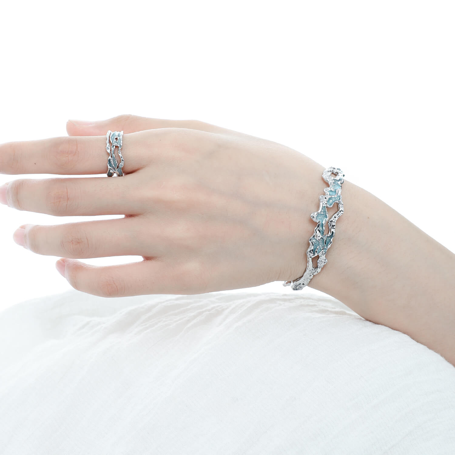 Sea Bracelet with Ring Silver  Buy at Khanie