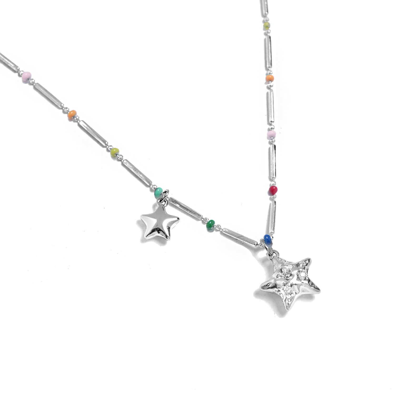 Silver Starlight Beaded Necklace Star Pendant  Buy at Khanie