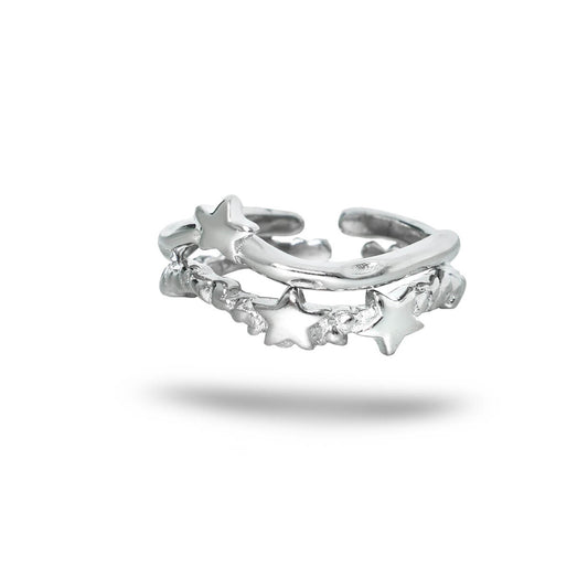 Silver Stars Stackable Rings Set  Buy at Khanie