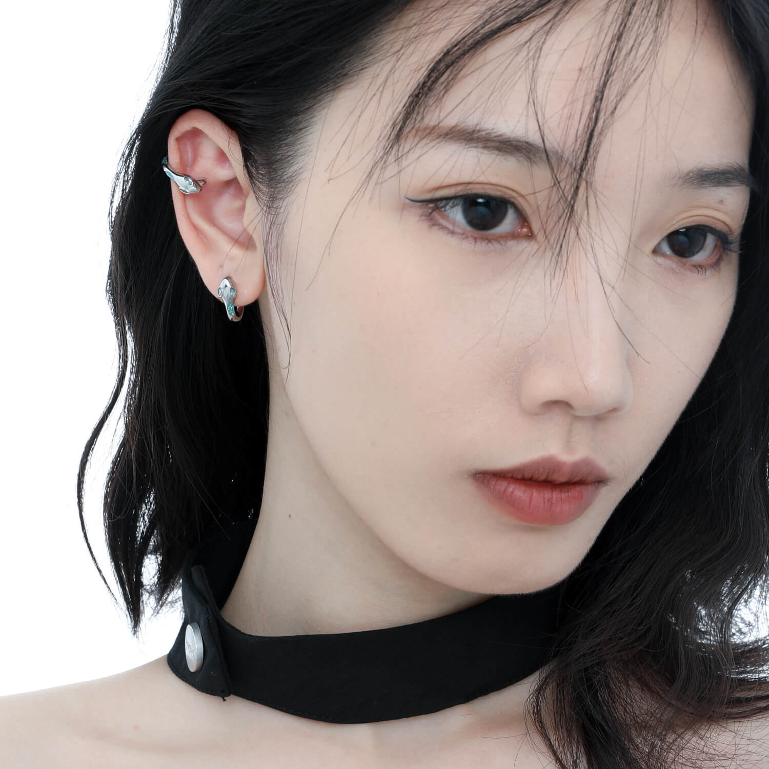 Siren Hoop Earrings Slytherin Snake Ear Studs  Buy at Khanie