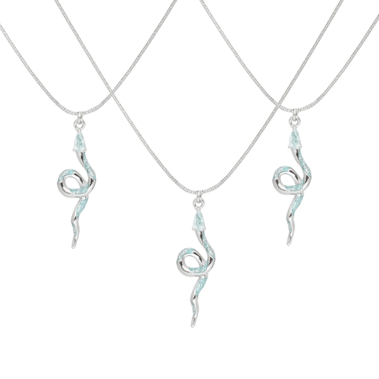 Siren Silver Necklace Blue Snake Clavicle Chain  Buy at Khanie