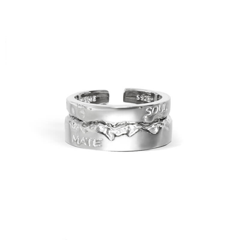 Soul Mate Silver Couple Rings  Buy at Khanie